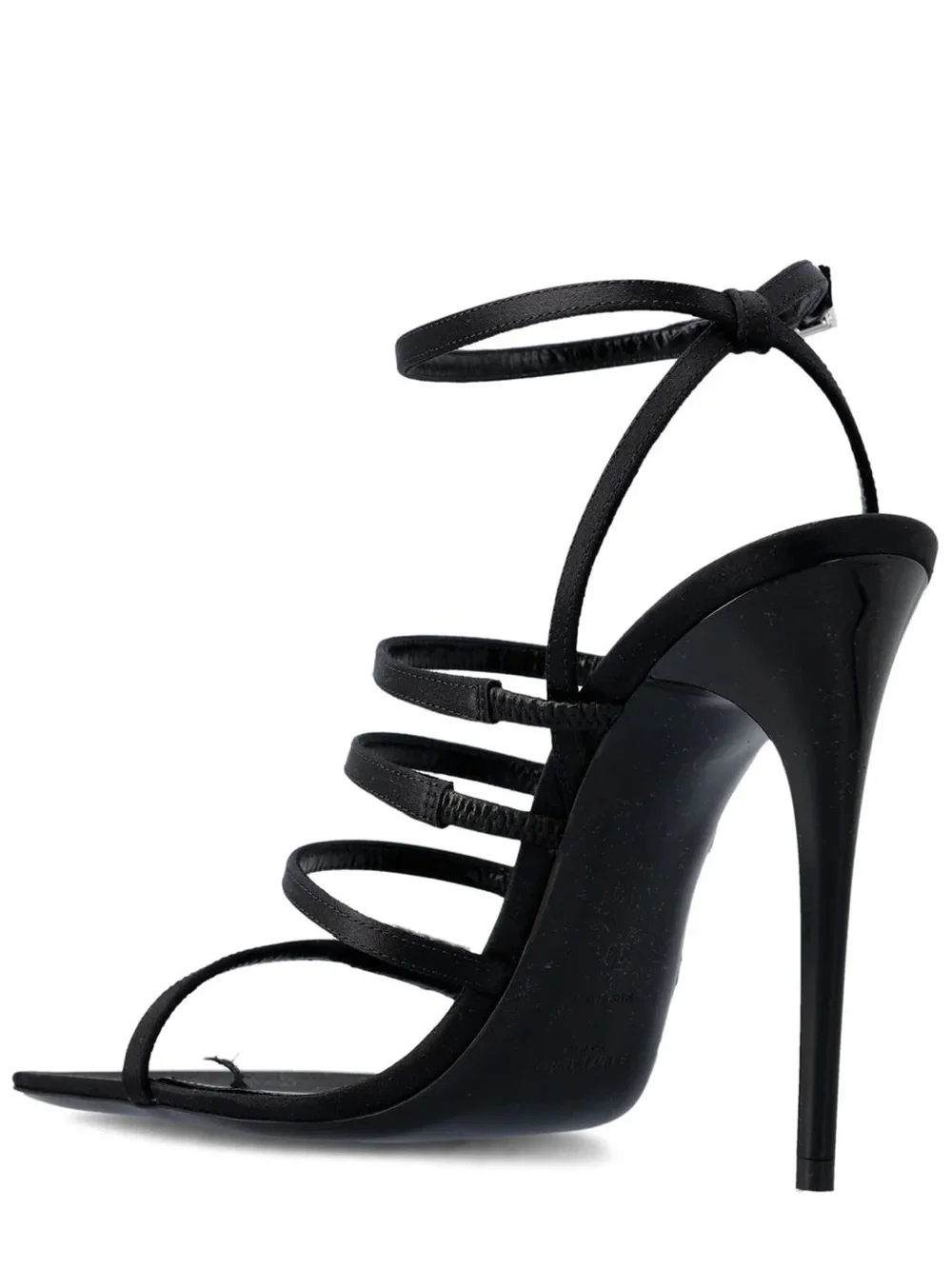 Yves Saint Laurent YSL Jerry embellished satin sandals in black - Picture 3 of 11